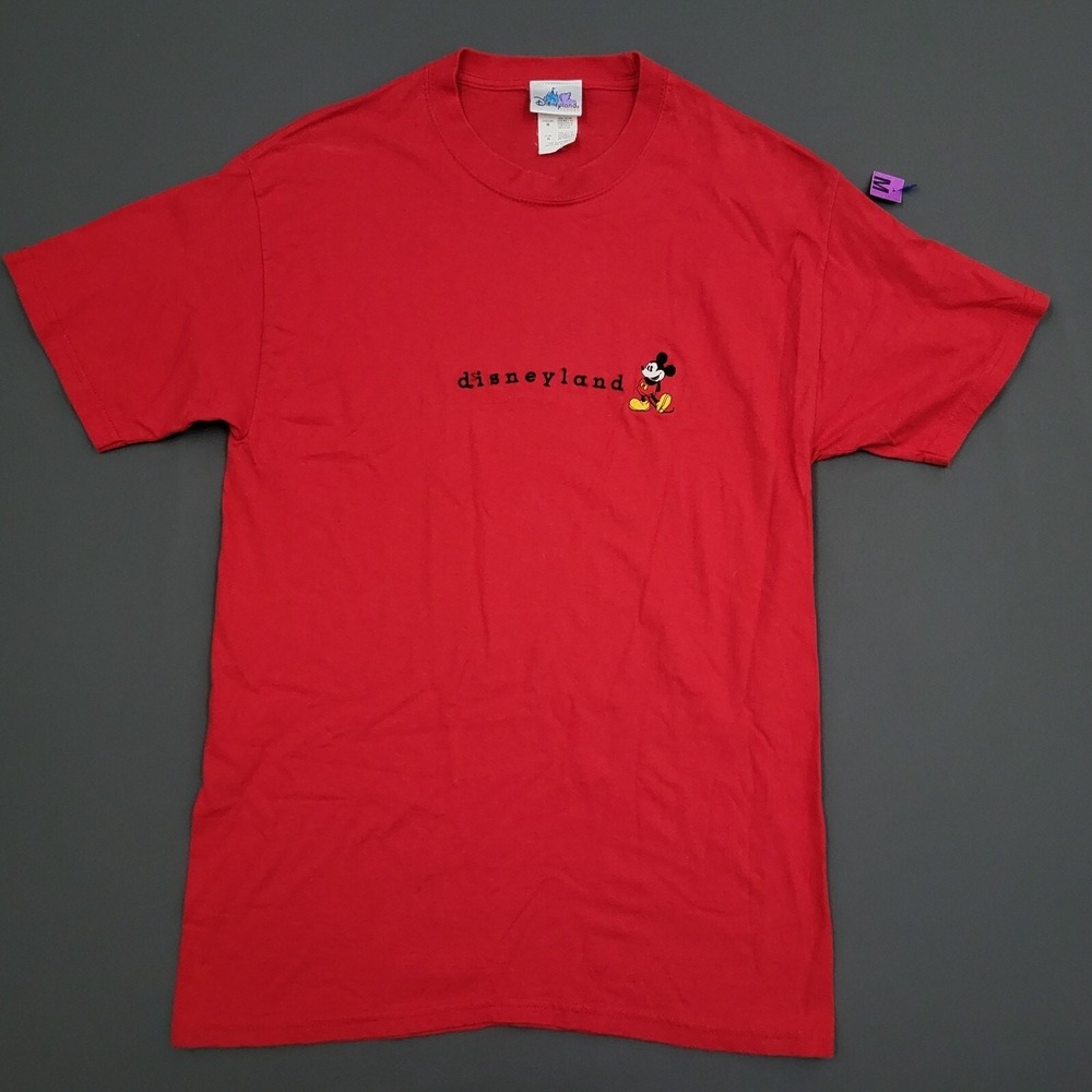Vintage Disneyland Resort Mickey Mouse Shirt Mens Medium M Red Short Sleeve Tee